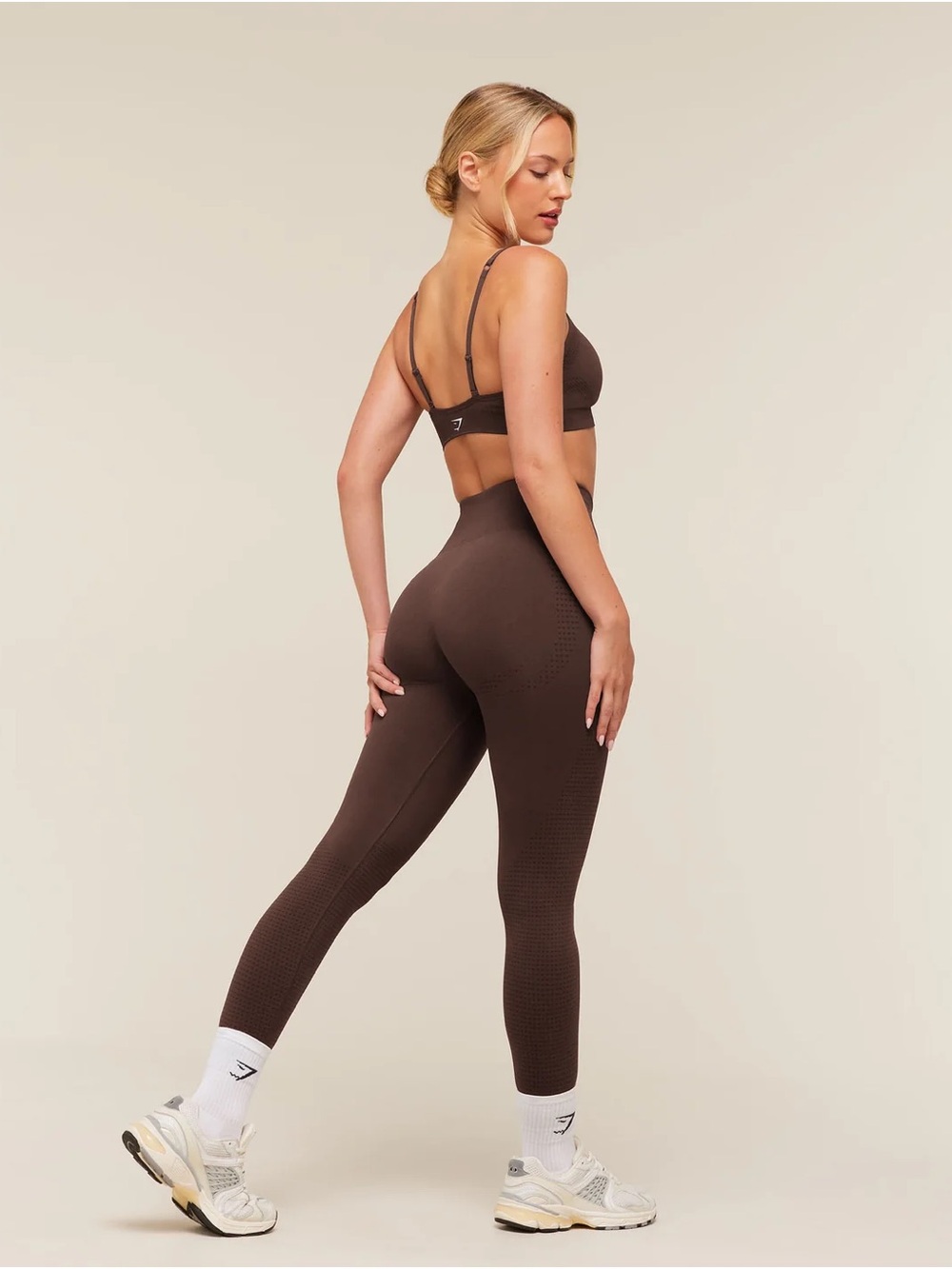 High-Rise Seamless Leggings in Espresso Brown by Gymshark